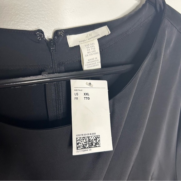 H&M maternity dress black size XXL long sleeve - Picture 5 of 8